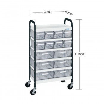 サカエ CSワゴン透明ボックス付 CSD-86TWD