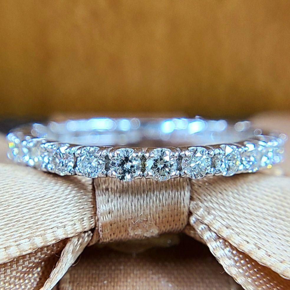 正規通販】 永遠の愛！計1ctダイヤモンド K18 WG エタニティリング ...