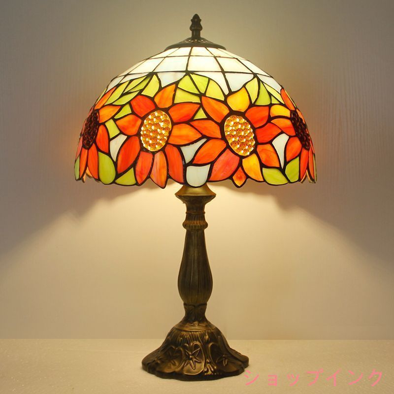 LEDテーブルランプ ステンドグラス 照明クラシック ヨーロッパ 手作り TD81
