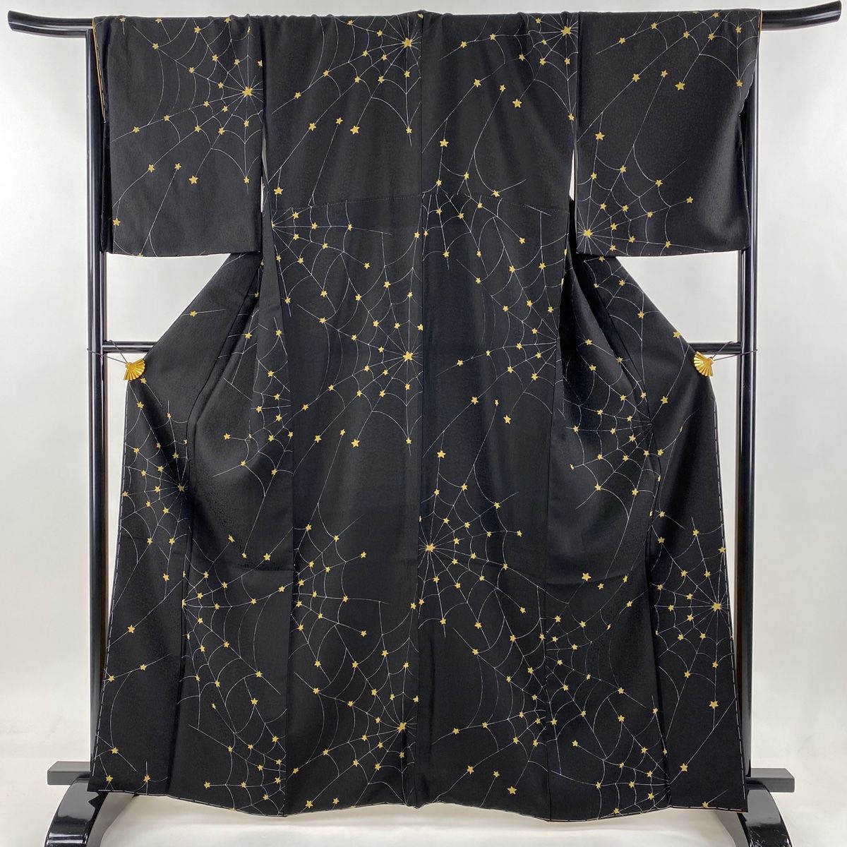 未使用近い 美品 袷 正絹 紋付 鮫小紋 フルセット 身丈155 裄丈