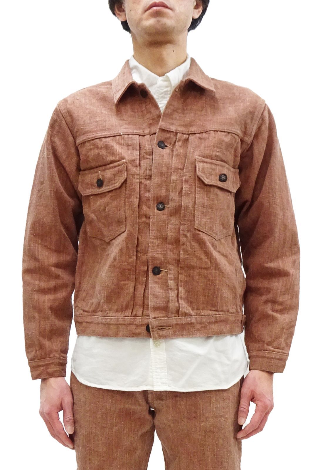 柿渋染めジャケット 柿渋刺し子デニムジャケット【D4608】 – STUDIO D'ARTISAN