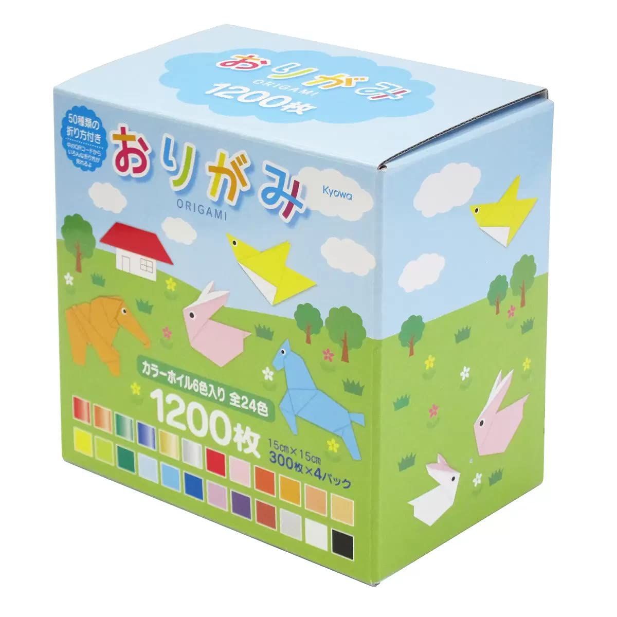 【特価商品】協和紙工 折り紙 15cm角 24色 1200枚 010741