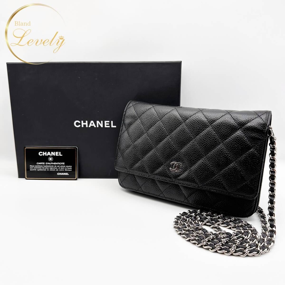 CHANEL シャネル マトラッセ キャビアスキン チェーンウォレット CHANEL シャネル マトラッセ キャビアスキン チェーンウォレット