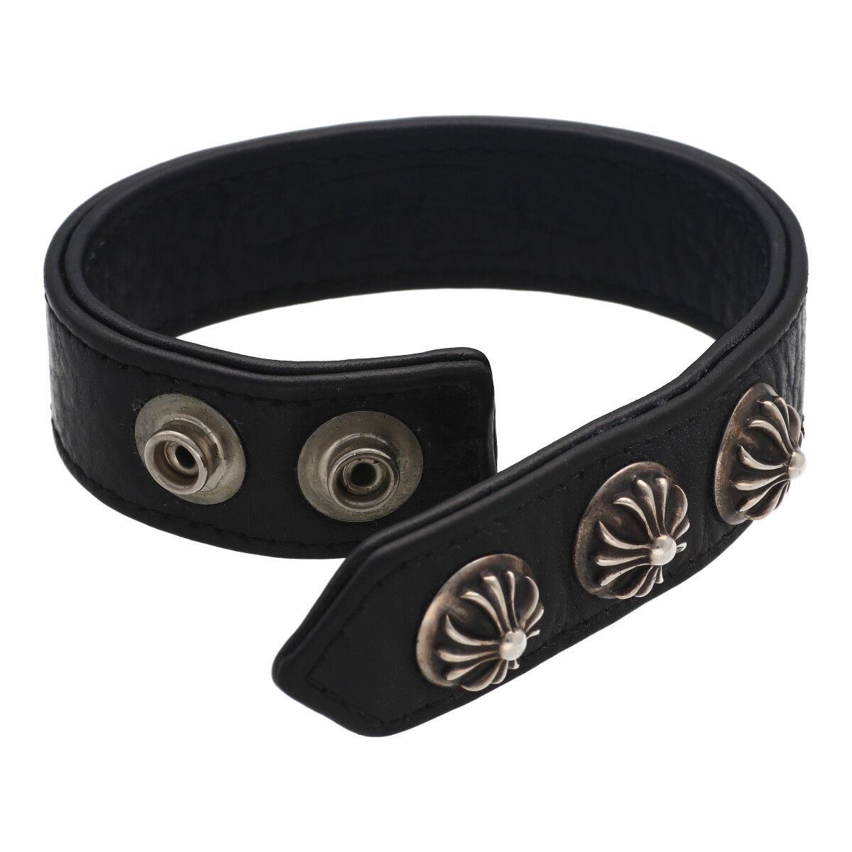 中古】 CHROME HEARTS クロムハーツ 3ボタン2スナップ レザー