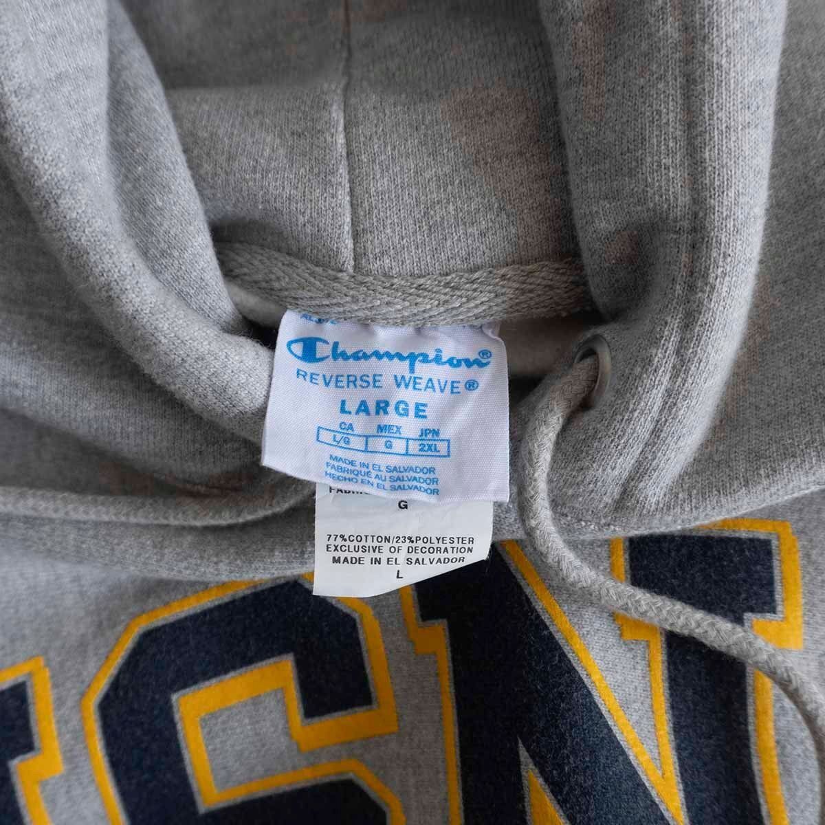 00s】CHAMPION【REVERSE WEAVE パーカー USNA】2XL グレー ネイビー 