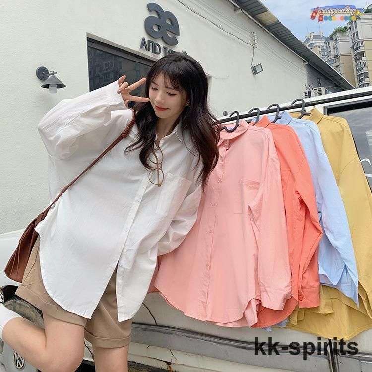 シャツ tシャツレディース 春秋 無地 トップス 長袖 小柄 シャツ 大きいサイズ トールサイズ ゆったり バンドカラー ノーカラー カジュアル シャツ tシャツレディース 春秋 無地 トップス 長袖 小柄 シャツ