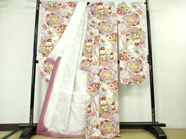 平和屋着物■極上　撫松庵　振袖　薬玉花文　洗える着物　逸品　DZAA6945kh5 平和屋着物□極上 撫松庵 振袖 薬玉花文 洗える着物 逸品 DZAA6945kh5