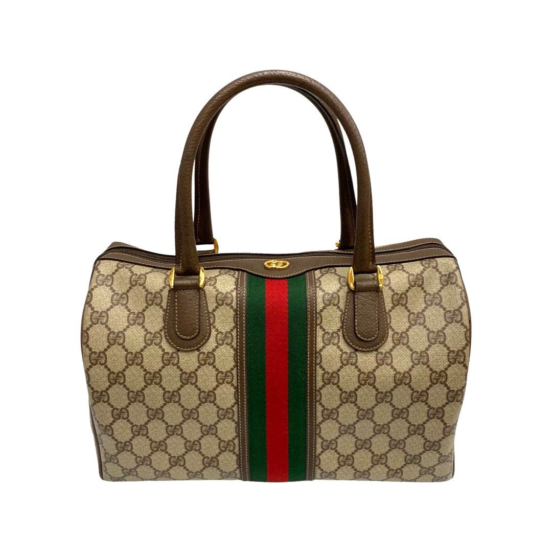 美品】GUCCI グッチ ボストンバッグ レザー シェリーライン - ボストン