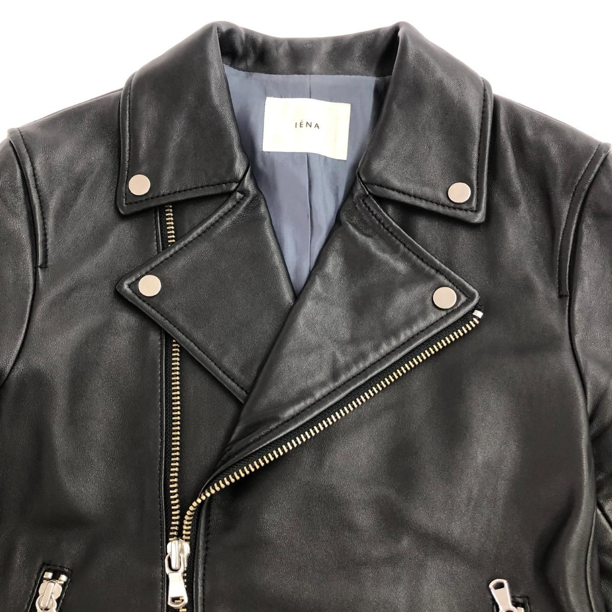 極美品✨イエナ ダブルライダースジャケット羊革 ラムレザー 黒 38 Mサイズ 美品 イエナ ダブルライダースジャケット羊革 ラムレザー ジップ