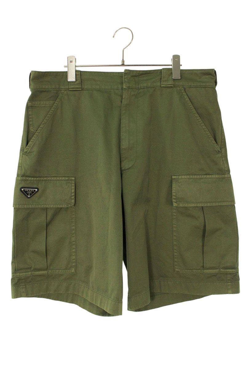 プラダ SPH 289 Re-Nylonロゴプレートナイロンカーゴハーフパンツ メンズ L