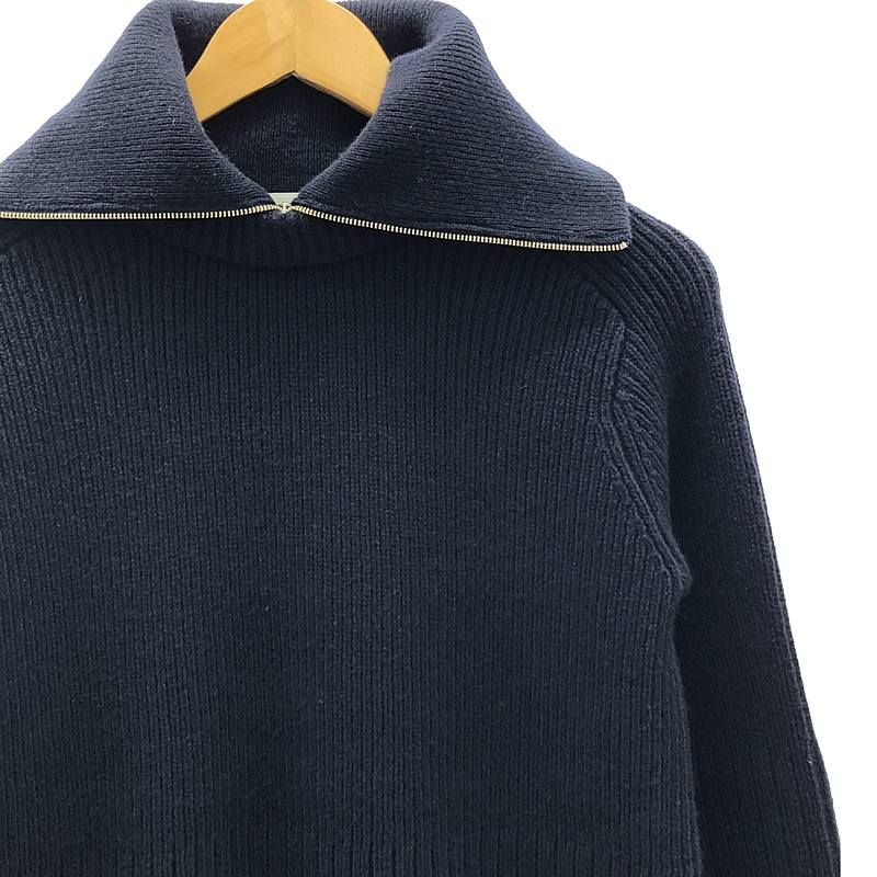 ARCHI / アーキ | RIB KNIT ZIP PULLOVER / レイヤードネック ARCHI / アーキ | RIB KNIT ZIP PULLOVER / レイヤードネック