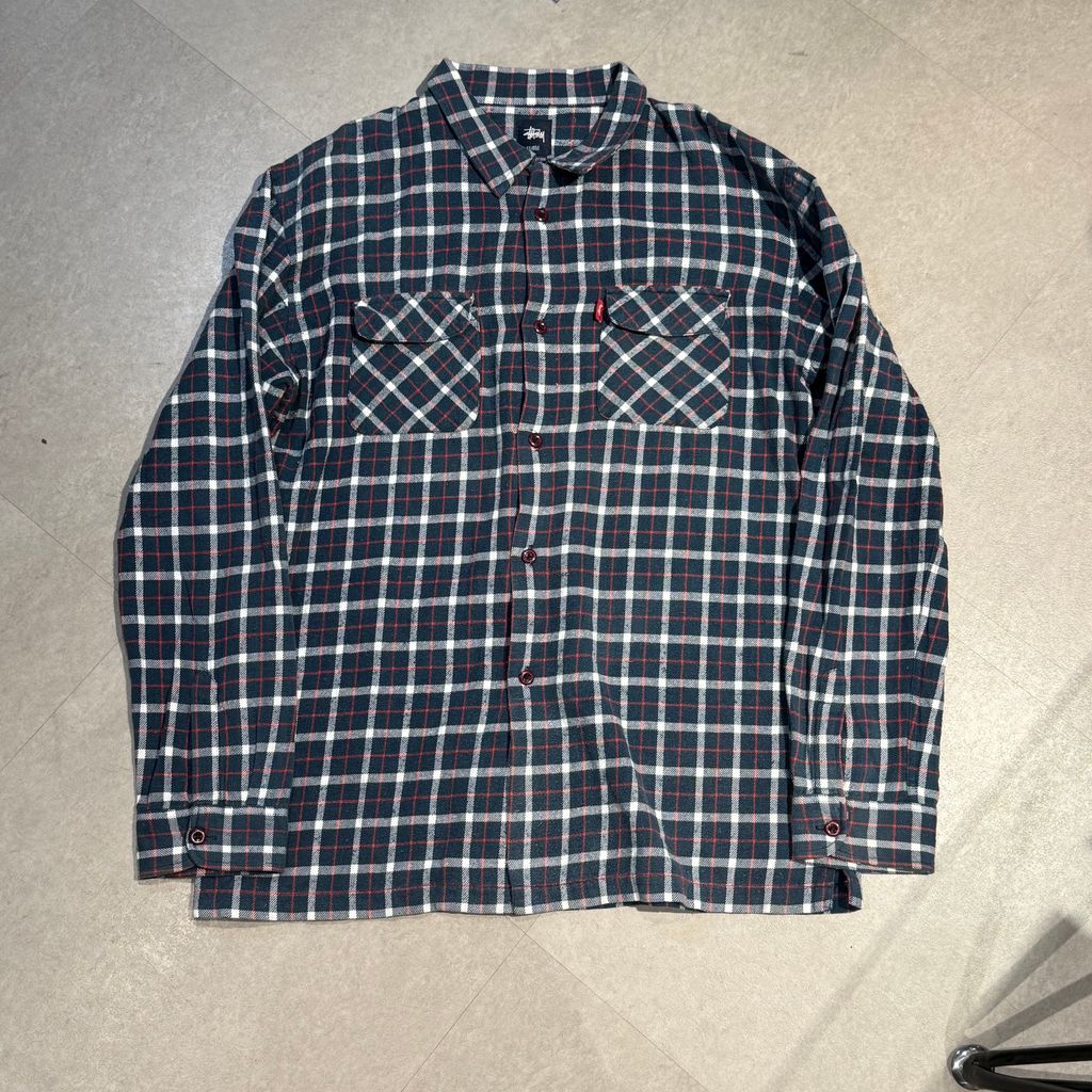 stussy ステューシー 00ʼs Check L/S Shirt チェックシャツ ネイビー系