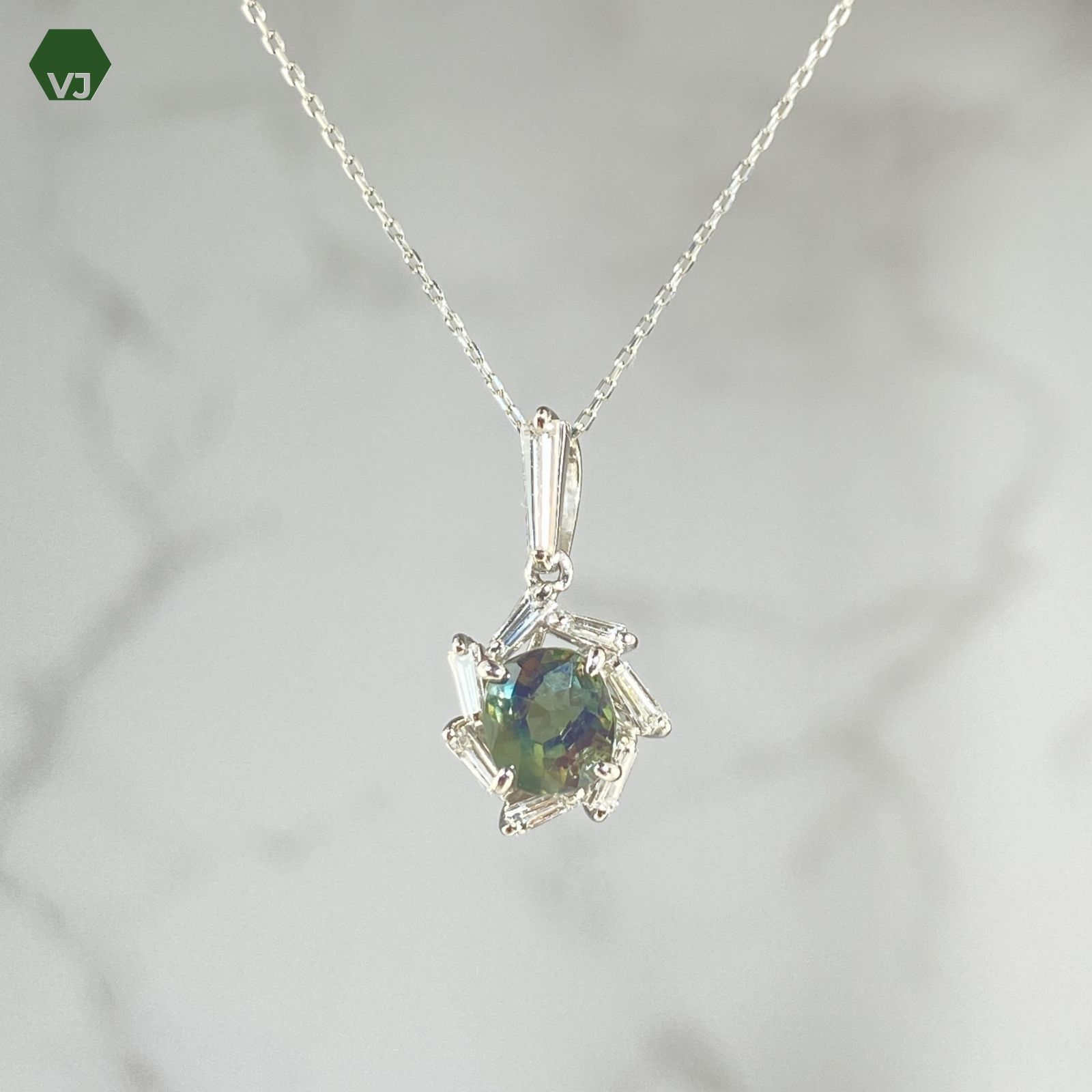 16-37】アレキサンドライト ダイヤモンド ネックレス 1.14ct D0.31ct 