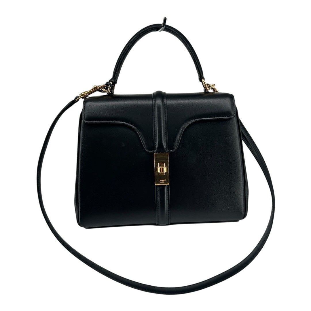 CELINE ショルダーバッグ　BLACK 2way CELINE ショルダーバッグ ブラックセーズ ハンドバッグ 2WAY
