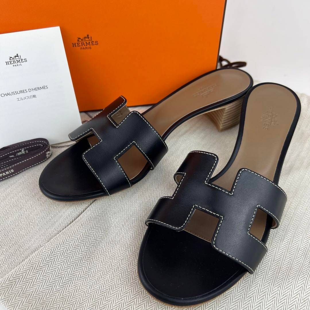 新品未使用 HERMES エルメス Oasis オアジス Black ブラック Calf 