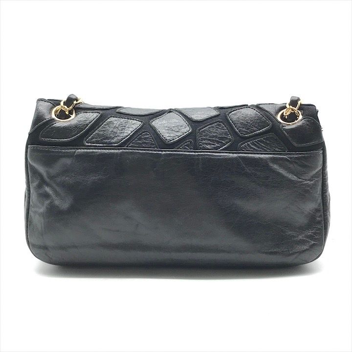良品 CHANEL シャネル ココマーク クロコ柄 ラムスキン コットン フル  