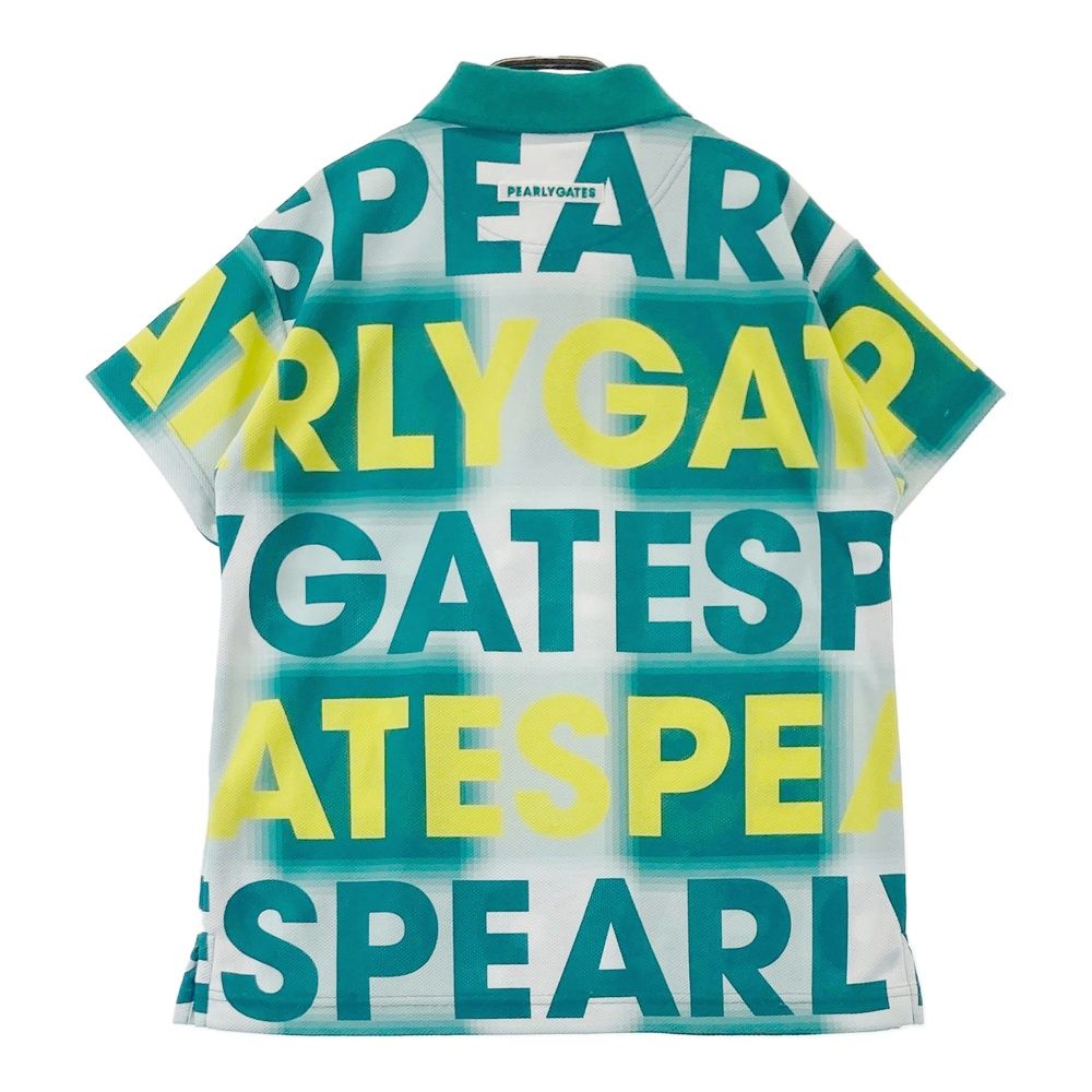 サイズ：0 PEARLY GATES パーリーゲイツ 055-2260808 半袖ポロシャツ ロゴ総柄 ホワイト系 [240101475387] ゴルフウェア レディース ストスト サイズ：0 PEARLY GATES パーリーゲイツ 055-2260808 半袖ポロシャツ