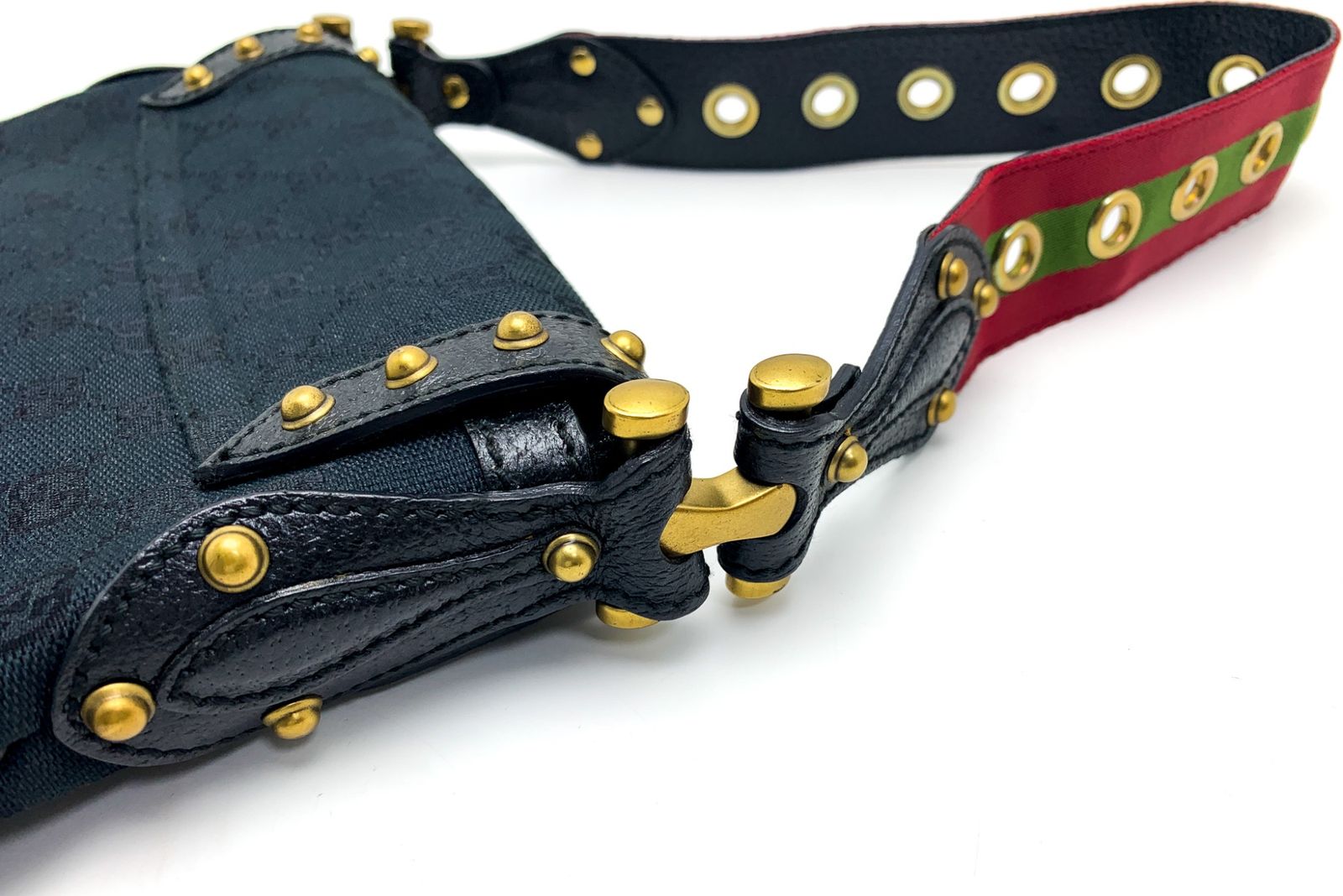 GUCCI グッチ 144190 シェリーライン GGキャンバス 黒 ブラック ホース