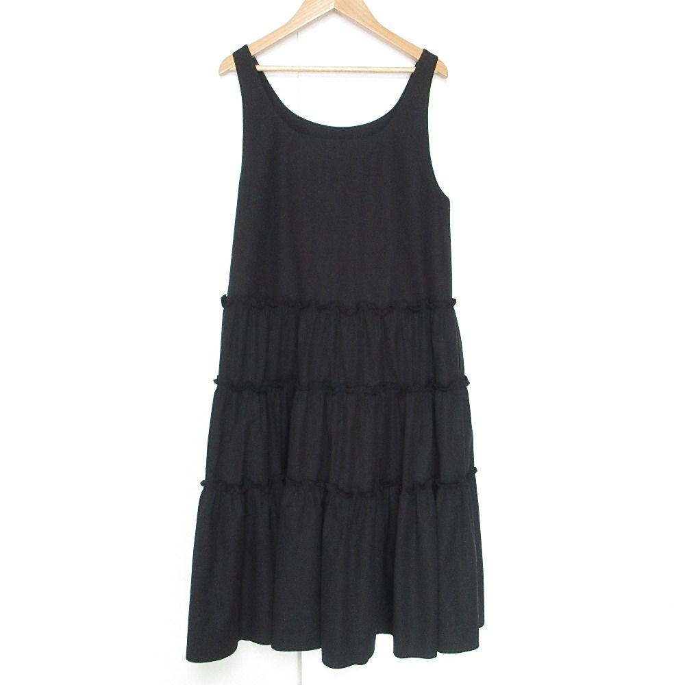 ルネ ワンピース ノースリーブ ひざ丈 ティアード 36 S オレンジ