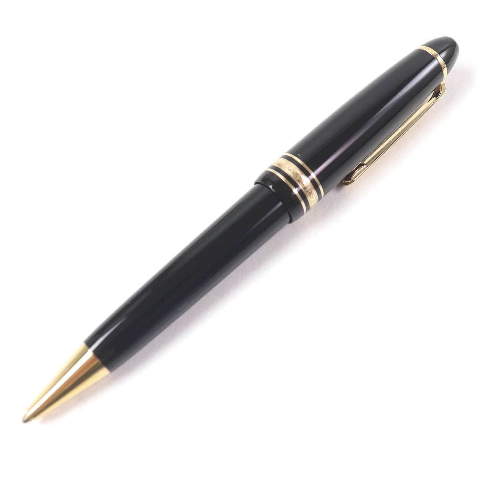 □MONTBLANC モンブラン ル グラン プレシャスレジン マイスターシュテュック ツイスト式 ボールペン ブラック ゴールド ケース付き ドイツ製 メンズ 筆記 済み