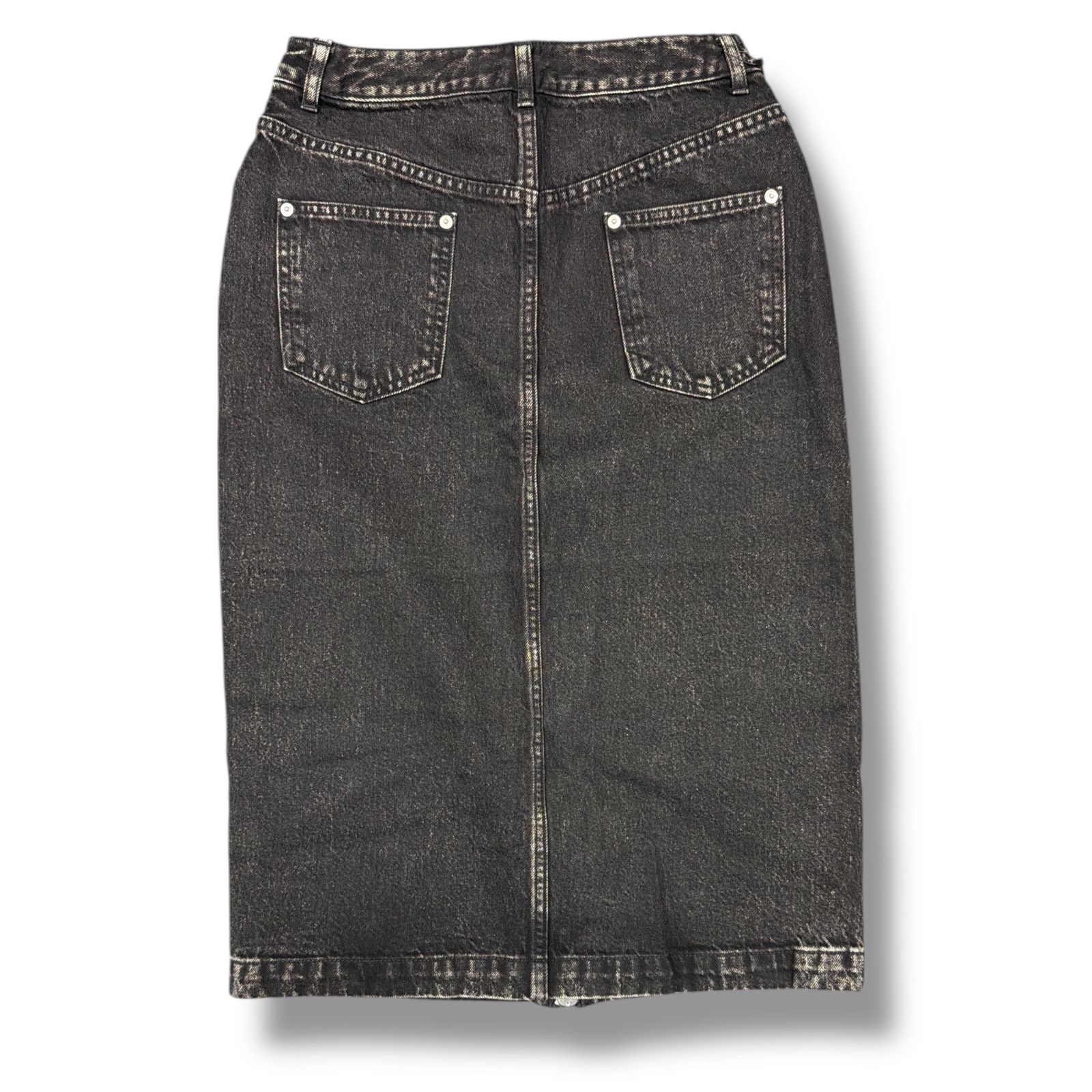 参考上代41800円 JOHN LAWRENCE SULLIVAN Washed denim zipped skirt ウォッシュドデニム ジップスカート ジョンローレンスサリバン JLSW-51 ブラック M 99010A3