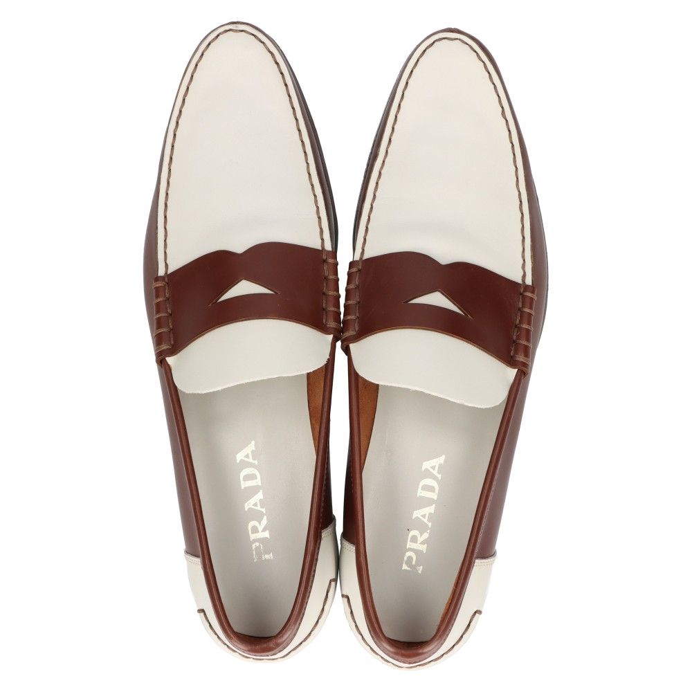 PRADA ツートーンカラーのレザーローファー PRADA ツートーンカラーのレザーローファー