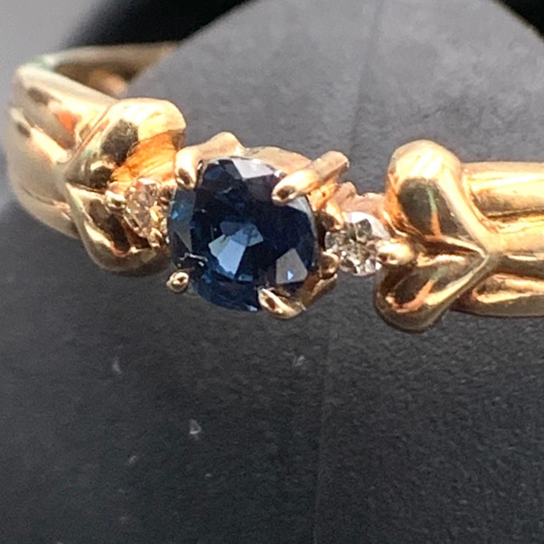 ジュエリーマキ　K9 サファイア ダイヤ 11号 レディースリング　ゴールド ジュエリーマキ K9 サファイア約3.4㎜ ダイヤ 11号 1.1g レディース