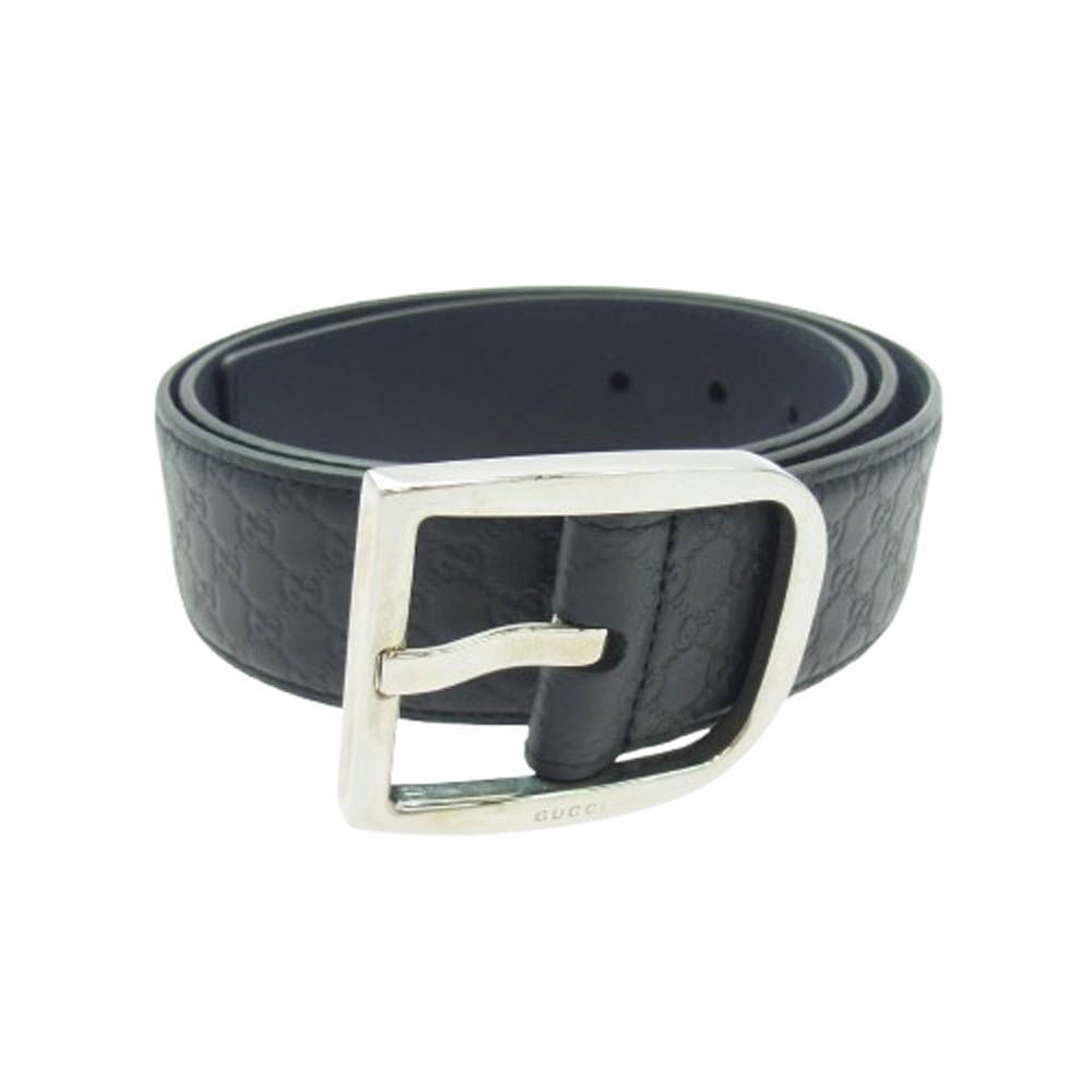 GUCCI グッチ 449716 BMJ0N マイクロ グッチ シマレザー ベルト ブラック系