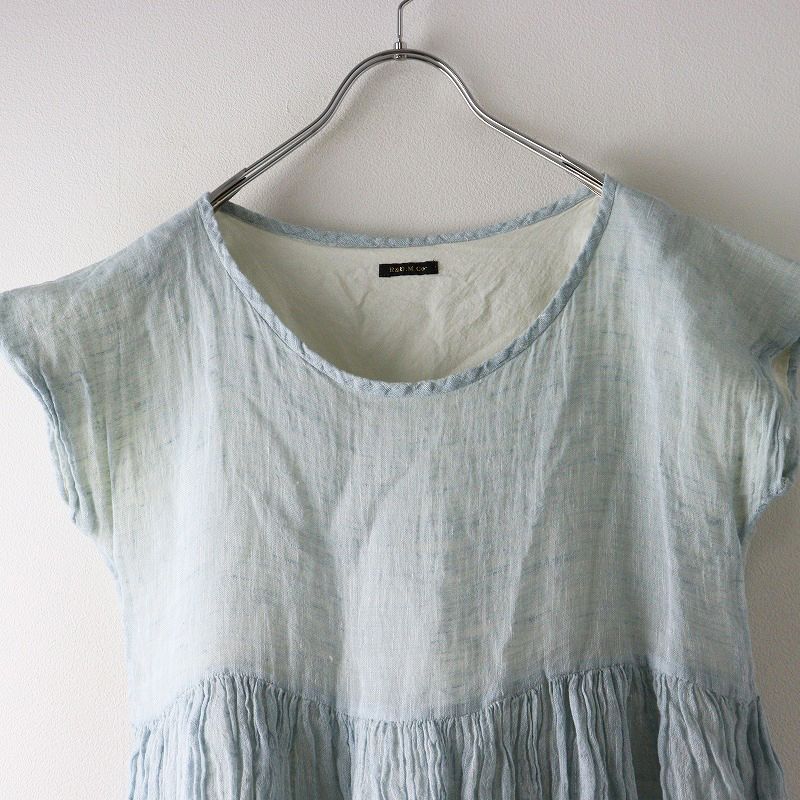 F サックスブルー┃麻