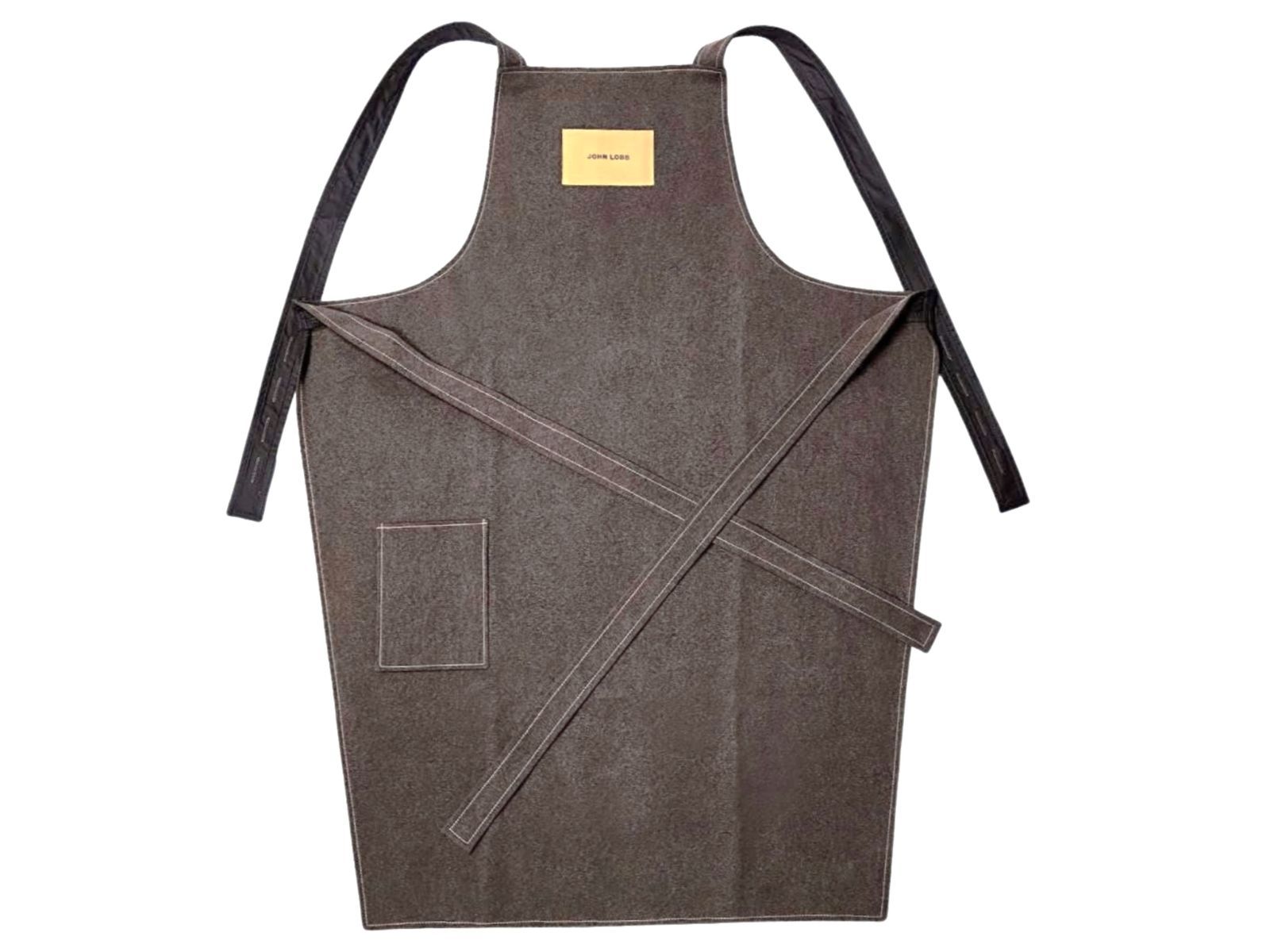 幻の 非売品 ♥ ジョンロブ JOHN LOBB 靴磨き用エプロン レザーロゴパッチ ブラウン