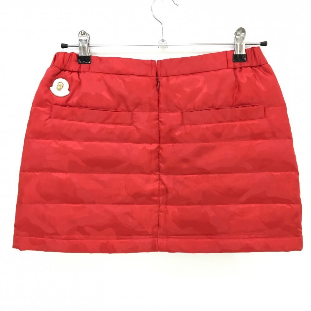 価格 マークアンドロナ ダウンスカート レッド 地模様 スカル カモフラ 迷彩 レディース L G ゴルフウェア MARK＆LONA