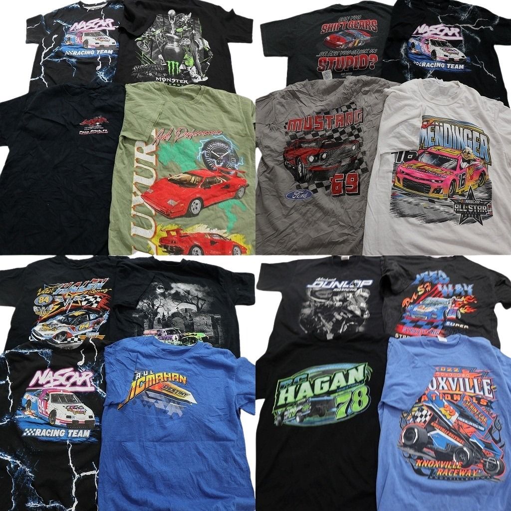 古着卸 レーシング 半袖Tシャツ 16枚セット メンズ XS |Ｓ |Ｍ モンスター フォード 企業 古着 NA9114