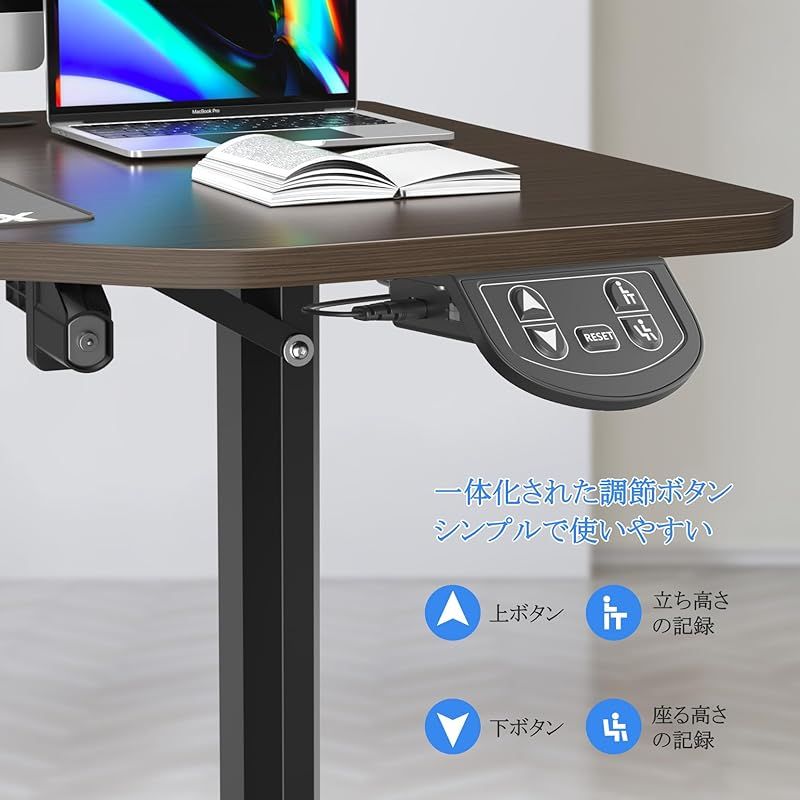Dripex 電動昇降デスク 幅160cm 奥行75cm 簡単組立 昇降デスク