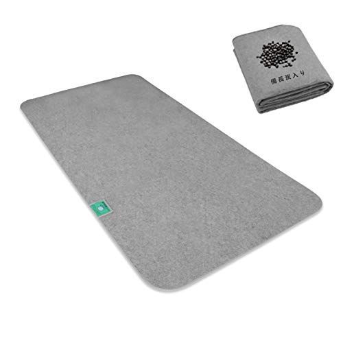 130*180cm_グレー 【備長炭入り 】除湿シート 除湿マット 寝具用 防湿 防ダニシート 吸水シート 洗える 結露対策 調湿センサー付き 防カビ 防ダニ 消臭 130*180cm グレー