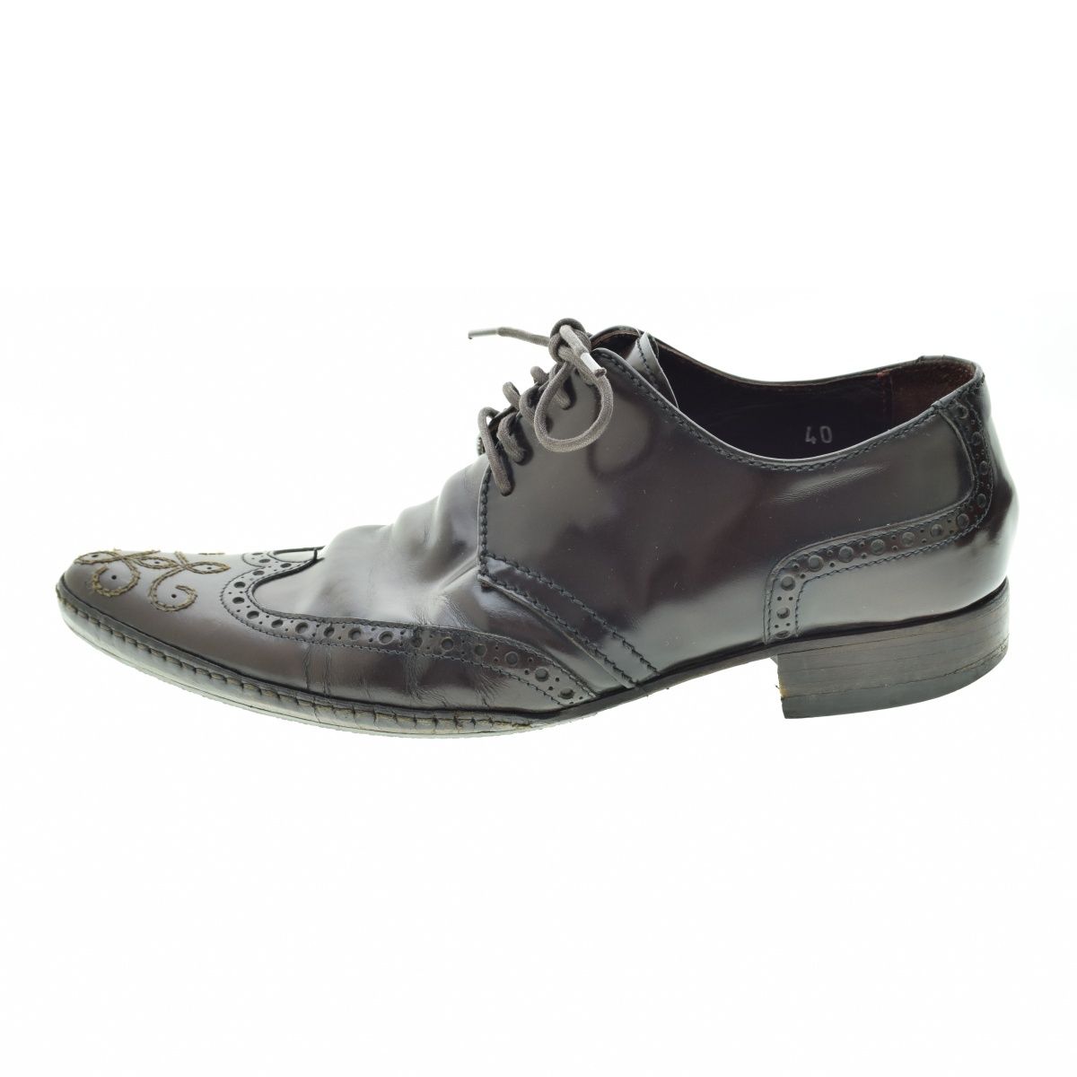 DOLCE&GABBANA】イタリア製 ウイングチップレザーシューズ - メルカリ