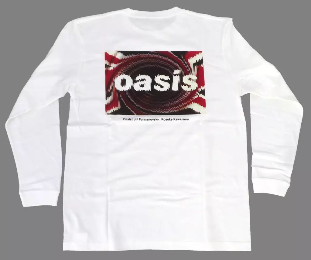 Tシャツ Oasis×Kosuke Kawamura Long Sleeve Tee Tシャツ Unionjack Logo ホワイト XLサイズ Oasis Origin Reconstruction