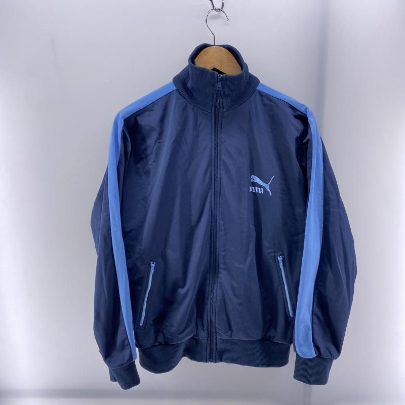 中古】PUMA 80s 台湾製 トラックジャケット ネイビー×ブルー サイズL