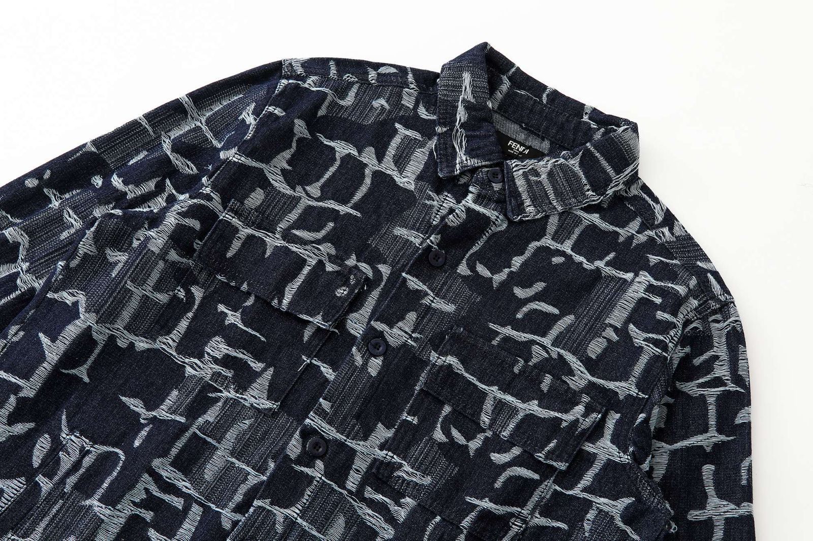 FENDI 25SS FFモノグラム シャンブレーデニム製 ジャケット 本日限定特価】Fendi 2024秋冬新作 FFモノグラム デニム
