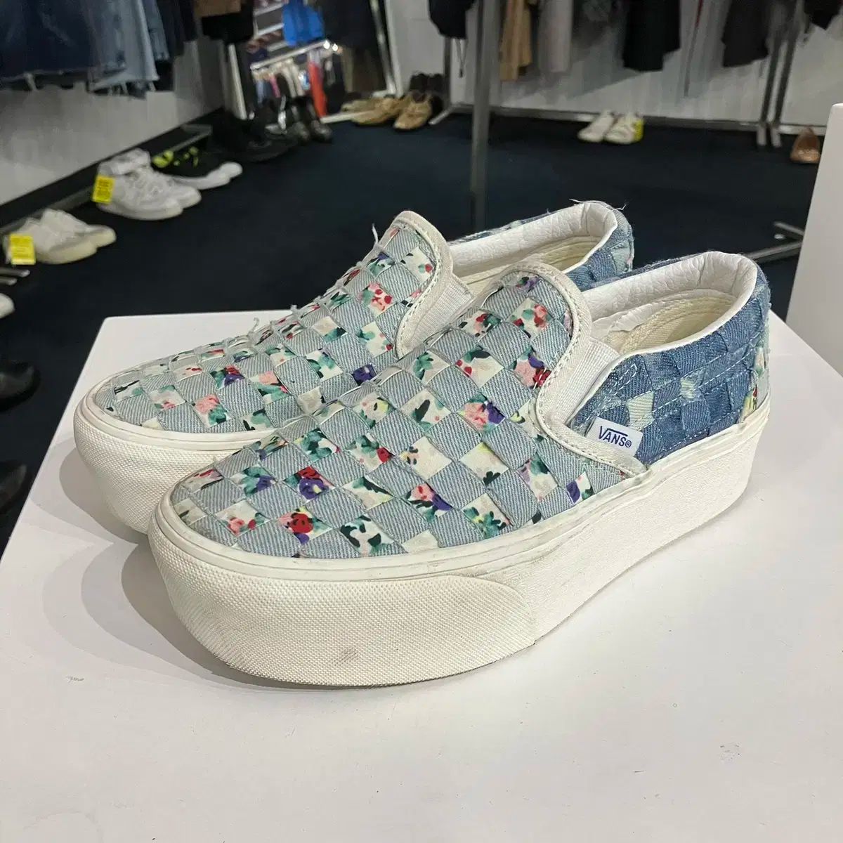 【雷市場（ポンジャン）商品韓国直送】220 VANS(バンズ) スリッポン フラットフォーム トールシューズ