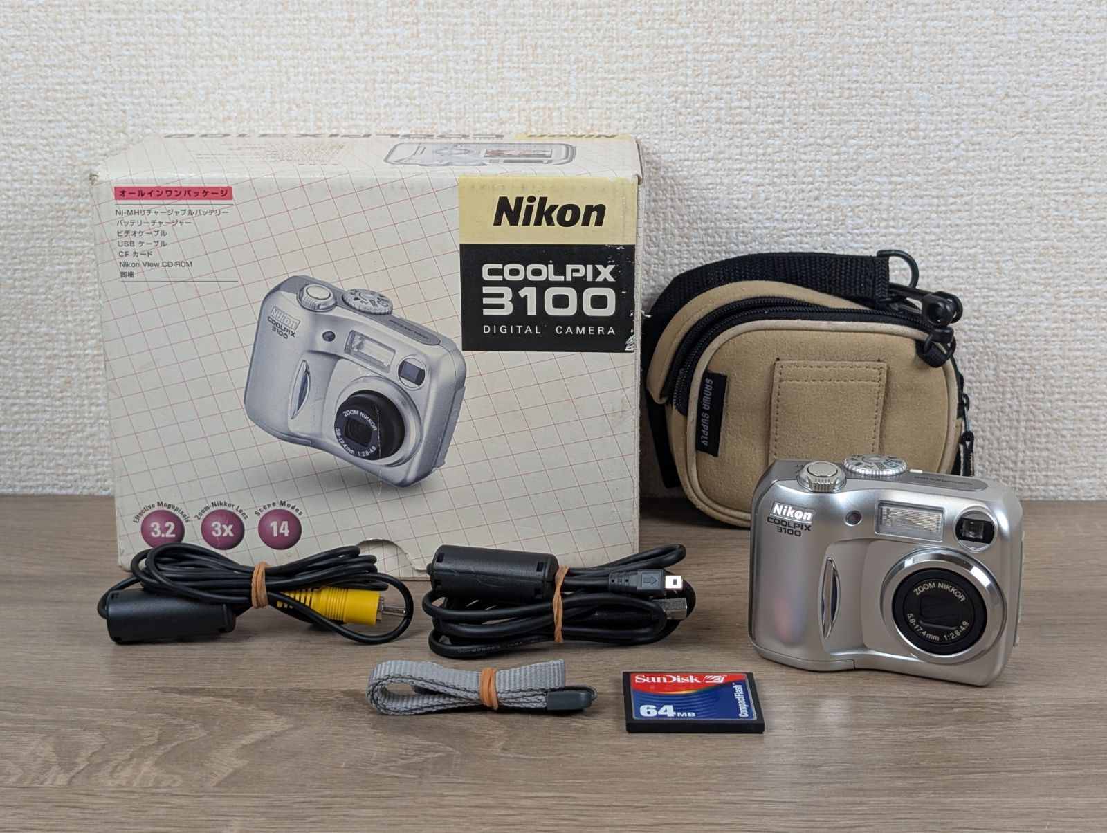 【動作確認済】Nikon COOLPIX 3100 シルバー【CFカード付】 動作確認済・極美品】Nikon COOLPIX 3100 シルバー 完動品