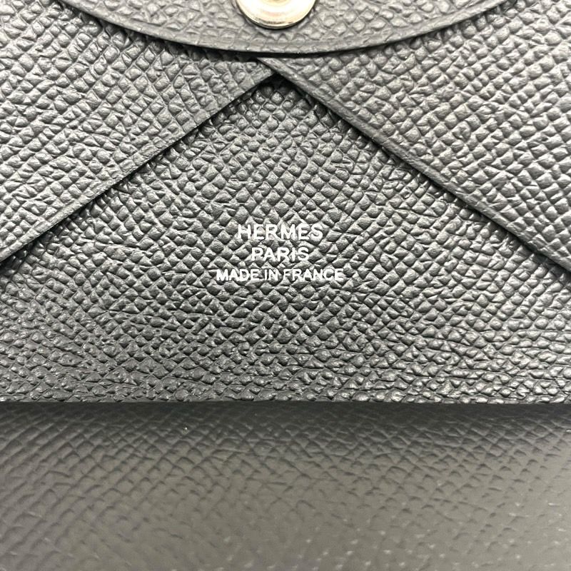 エルメス ヴォーエプソン カルヴィ デュオ コインケース 刻印U ブラック HERMES】エルメス カルヴィデュオ カードケース ヴォーエプソン