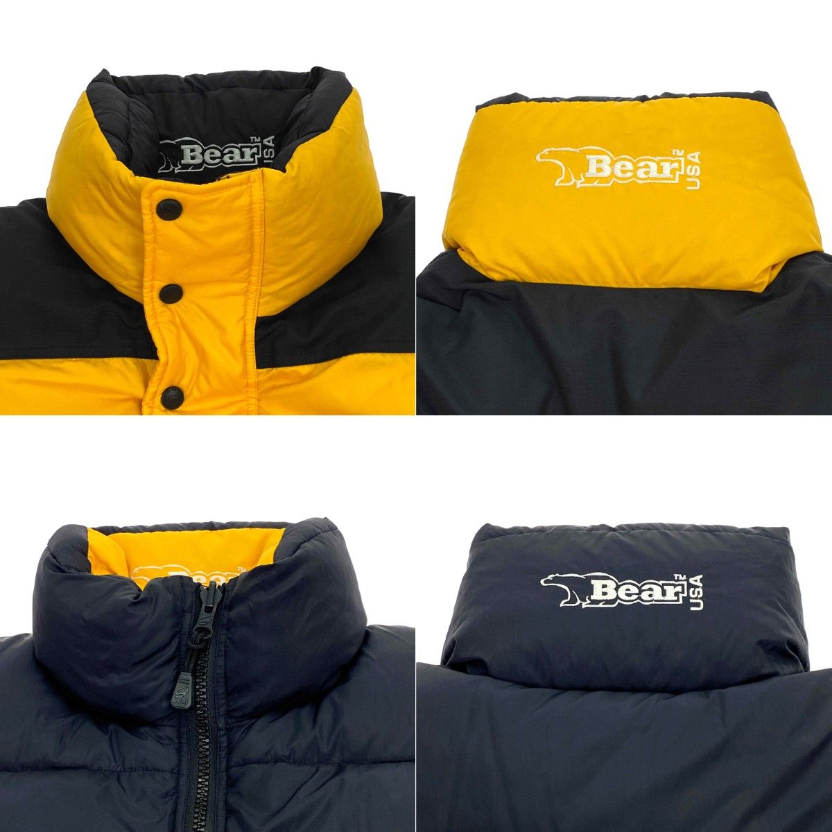 J7361 新品 ワック リバーシブル ダウンベスト ブラック×イエロー 3 J7361 新品 ワック リバーシブル ダウンベスト ブラック