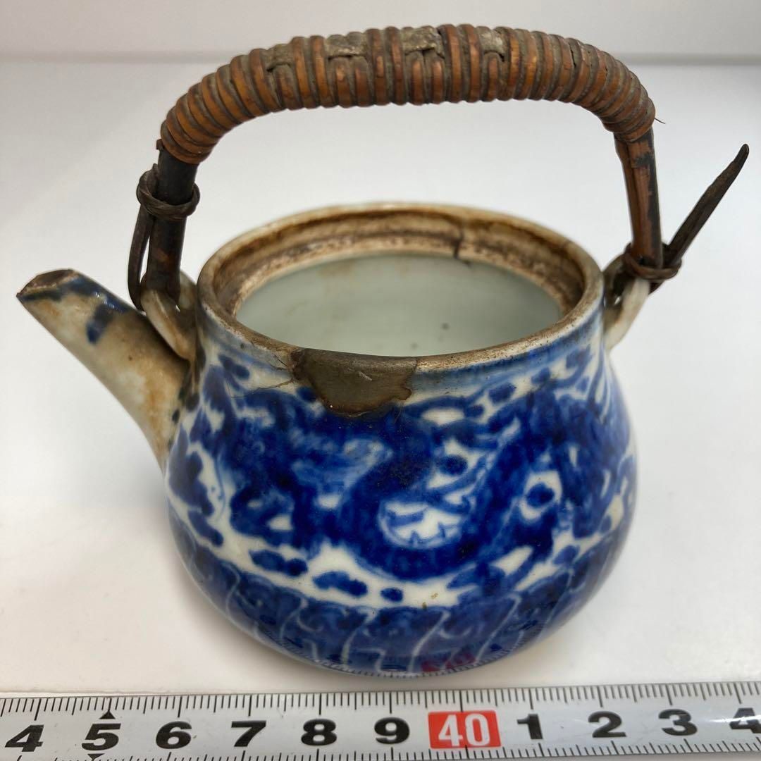 京名工 玉輪斎 本多左平銘 急須 タコチ 高さ約10㎝ 東な6-0416