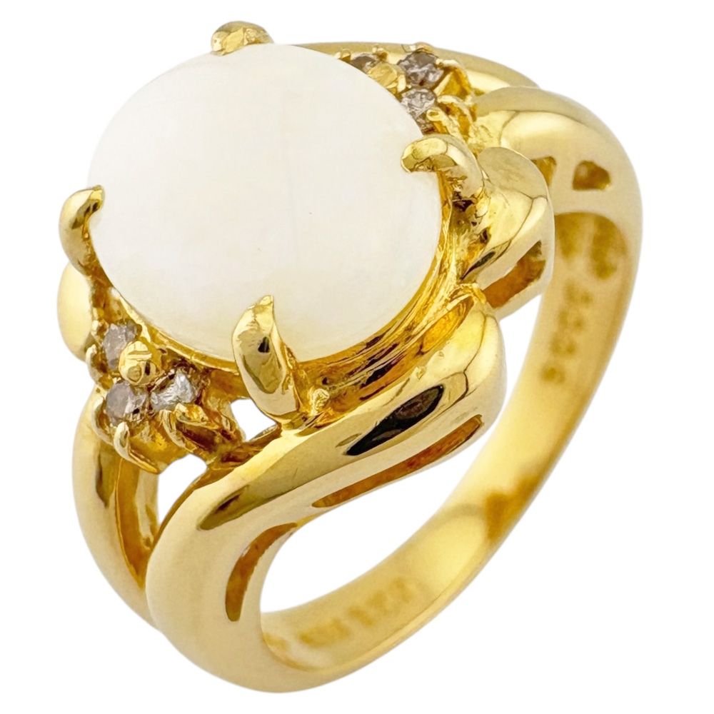 リング 指輪 10.5号 18金 K18イエローゴールド オパール レディース