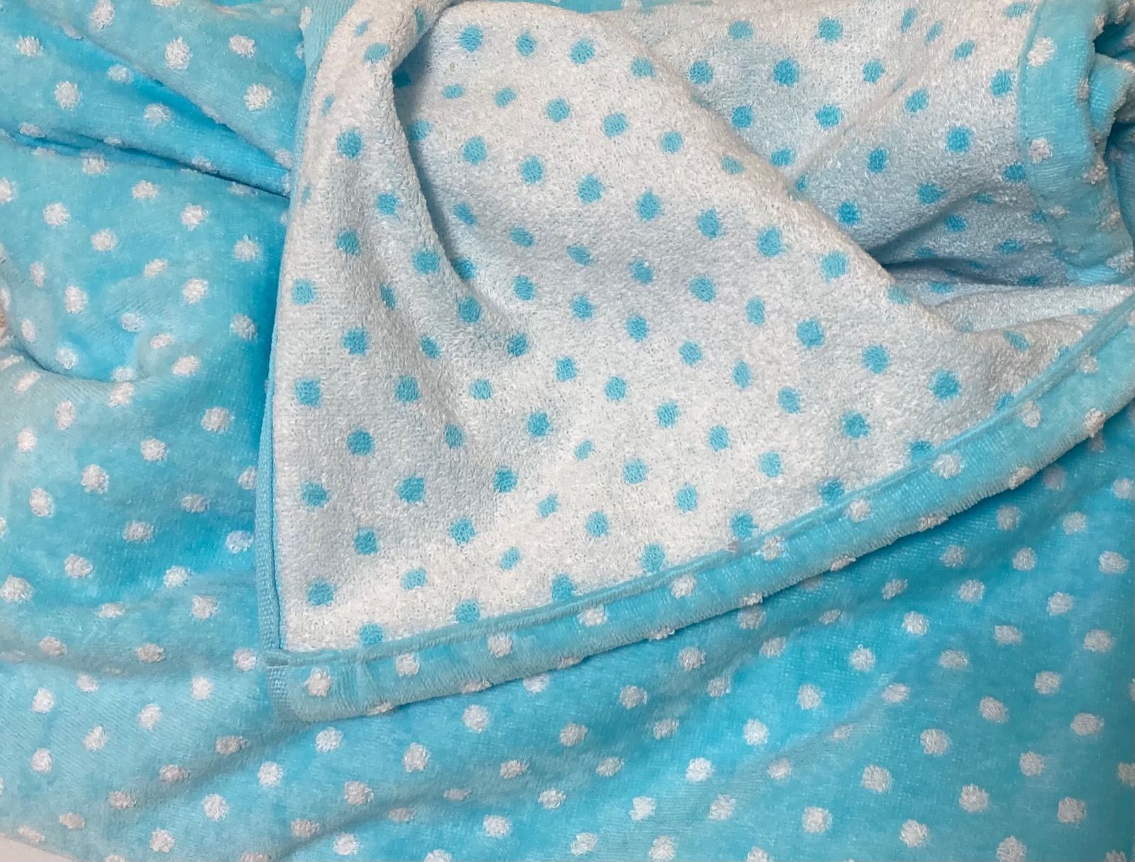 新春SALE]◇特厚サックス水玉◇今治ふかふかあったかタオルケット 