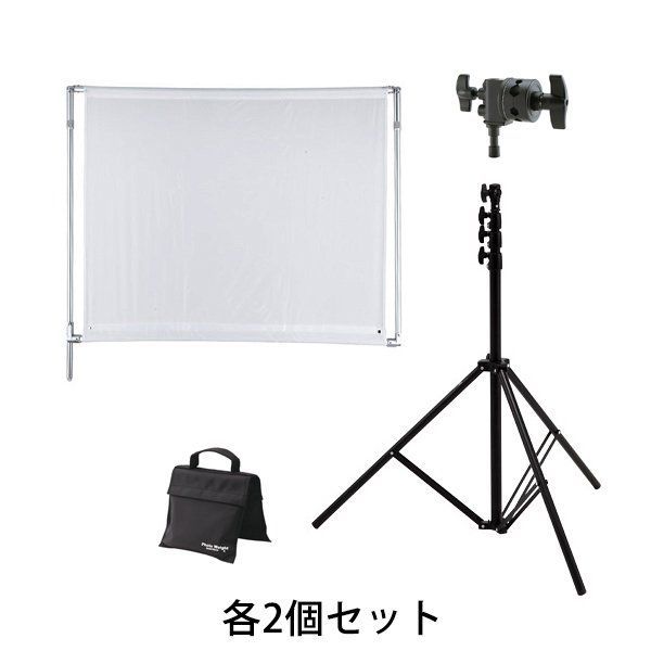 ロカデザイン×サンテック ロールレフ板S スタンドセット 2台セット