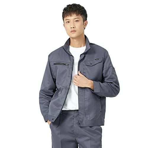 ダークグレー_3XL ZIRAIFEN 作業服 作業着 上下セット 春秋用 防汚 防縮 高密度ツイル メンズ 人気 ジャンパー ズボン 庭 畑 工場 ガーデニング 土木 工事 現場 服 服装 3XL， ダークグレー