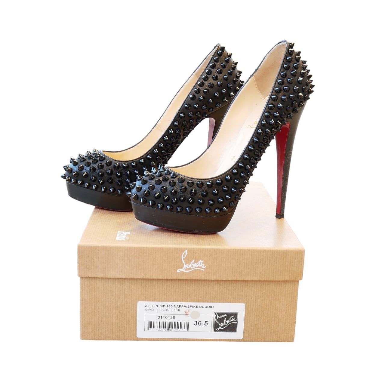 Louboutin ルブタン ヒール 37  Black Spikes  232写真通り