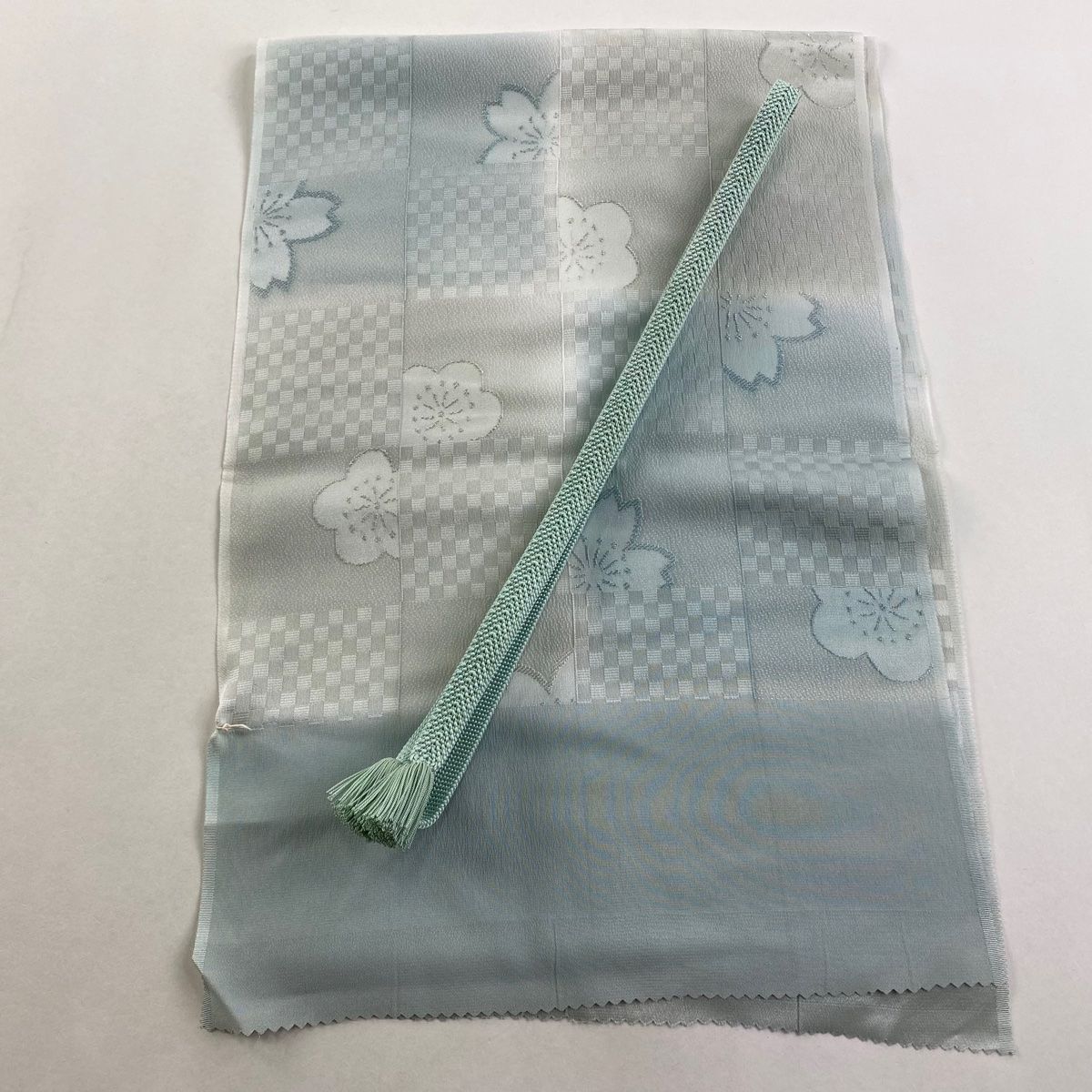 和装セット 優品 帯締め帯揚げ2点セット 桜 梅 染め分け 薄緑 正絹 和装小物