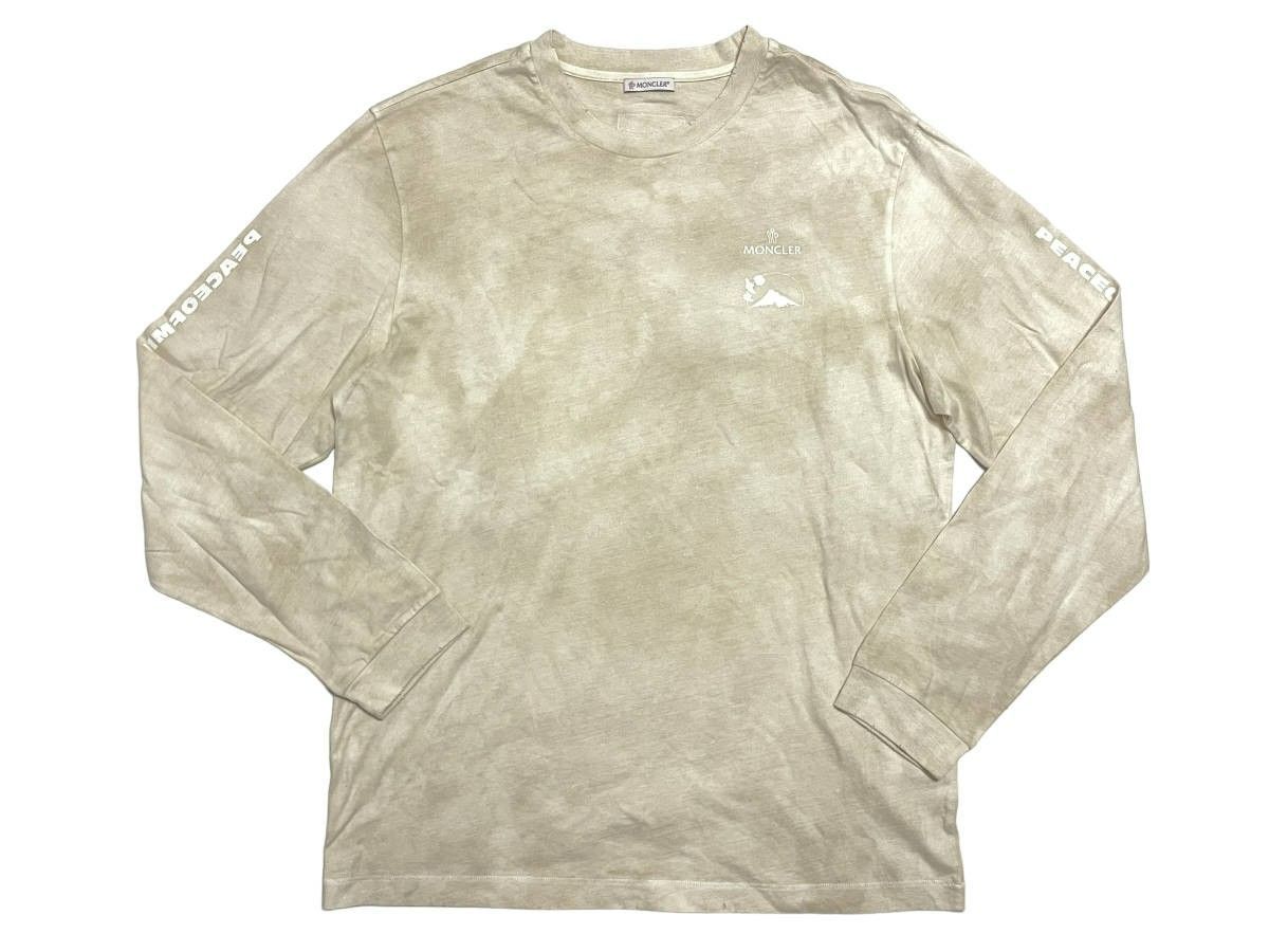 美品 正規 MONCLER ダメージ 製品染め加工 長袖 Tシャツ 502P